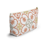 Portugal Tile Accessory Pouch w T-bottom in Orange